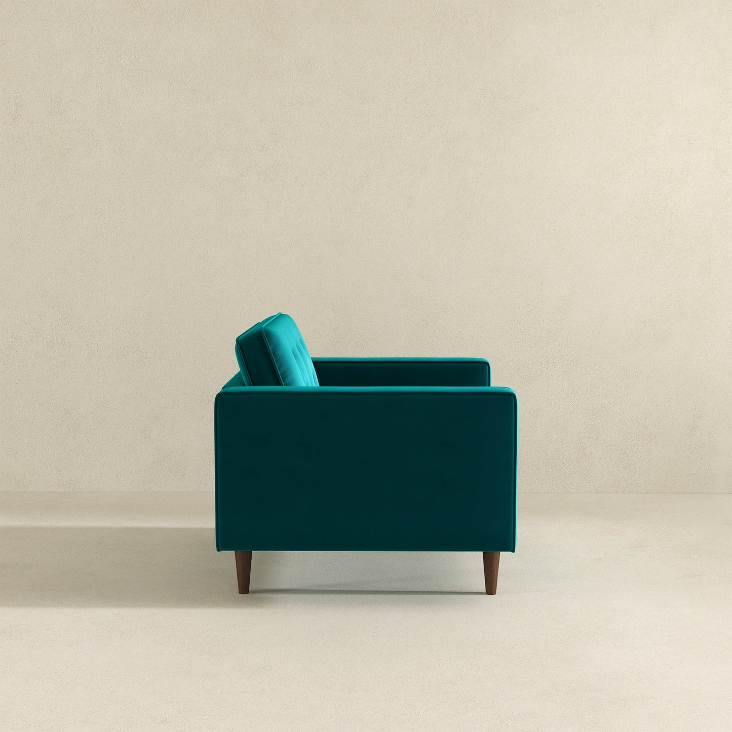 Casey Mid-Century Modern Teal Velvet Lounge Chair