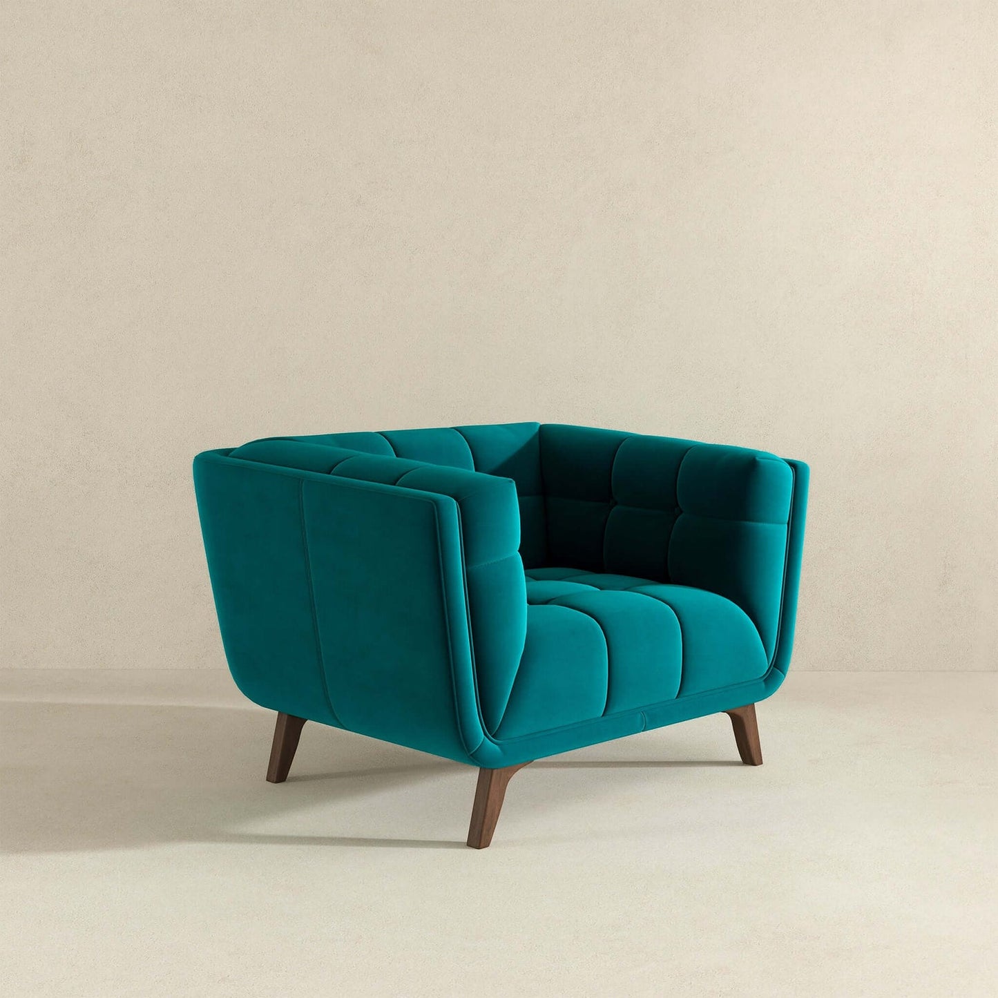 Addison Mid Century Modern Teal Velvet Lounge Chair