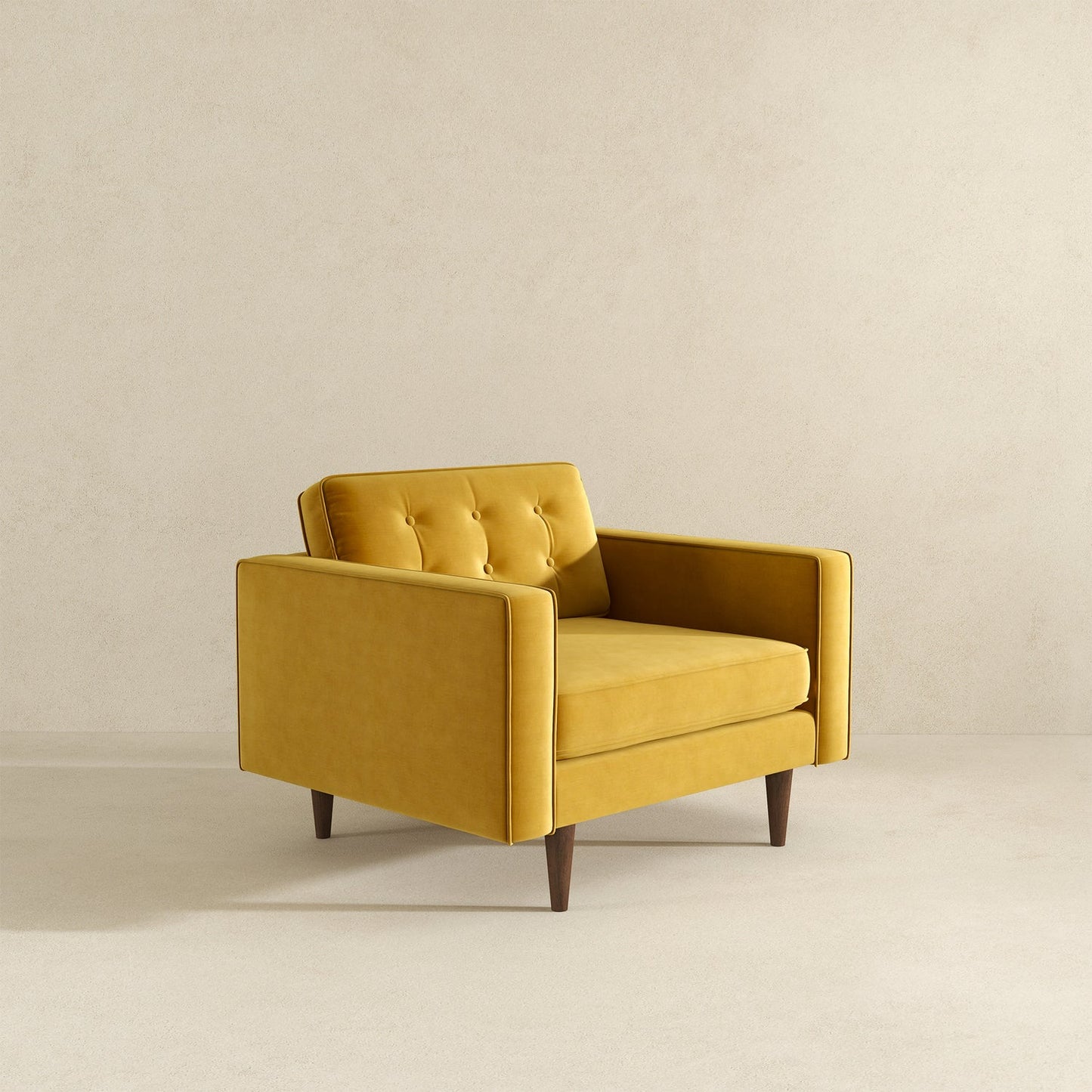 Casey Mid-Century Modern Gold Velvet Lounge Chair