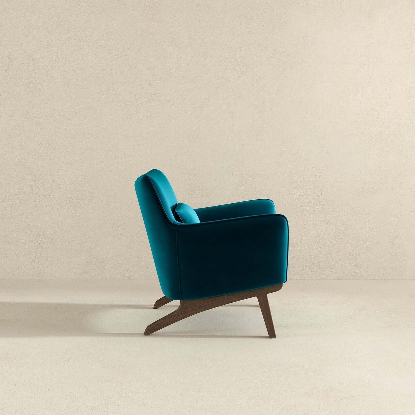 Brayden Mid Century Modern Turquoise Velvet Armchair