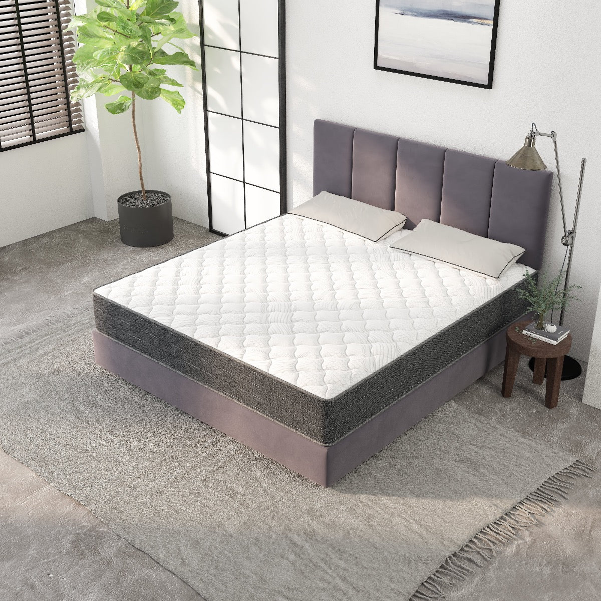 Victoria 12" Queen Victoria Cooling Gel And Pocket Coil Hybrid Mattress(Medium-Firm)