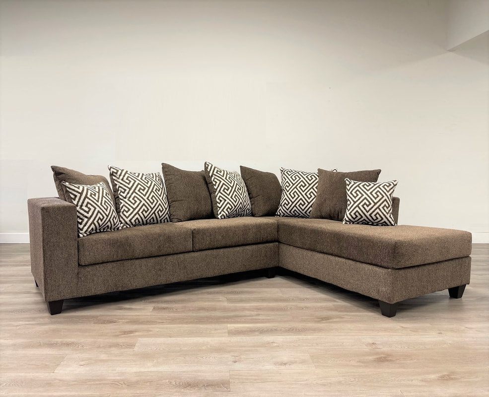 Monroe Mocha Fabric Sectional Sofa 110