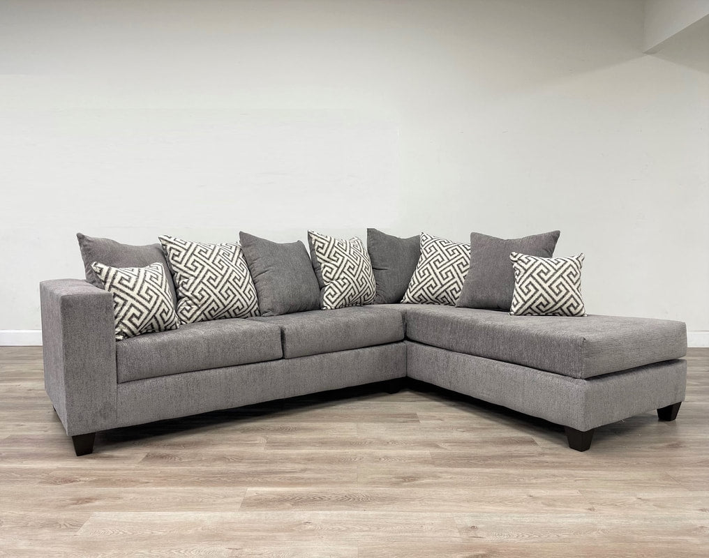 Monroe Smoke Fabric Sectional Sofa 110