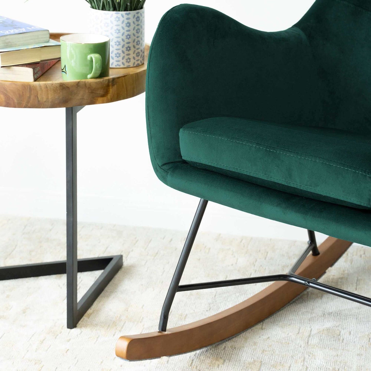 Chelsea Green Velvet  Rocking Chair