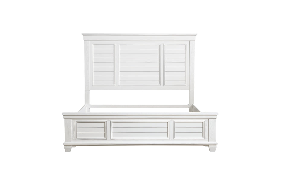 Mackinac White Finish Panel Bedroom Set 1454