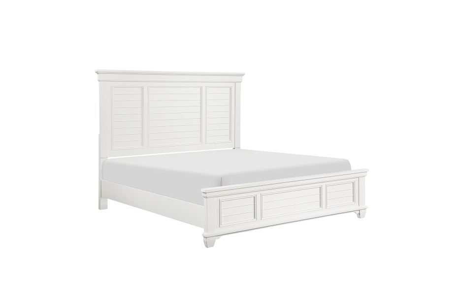 Mackinac White Finish Panel Bedroom Set 1454