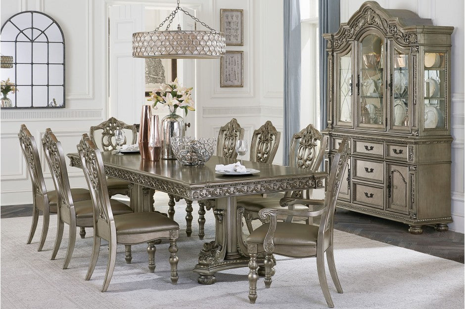 Catalonia Platinum Gold Extendable Dining Set 1824