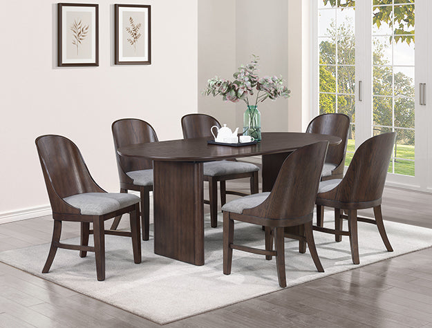 Cullen Brown Oval  Dining  Set 2268