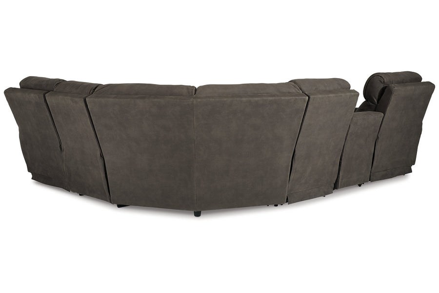 Hoopster Gunmetal 6pc POWER Reclining Sectional 23703