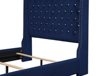 Franco Blue Velvet King Upholstered Bed SH228