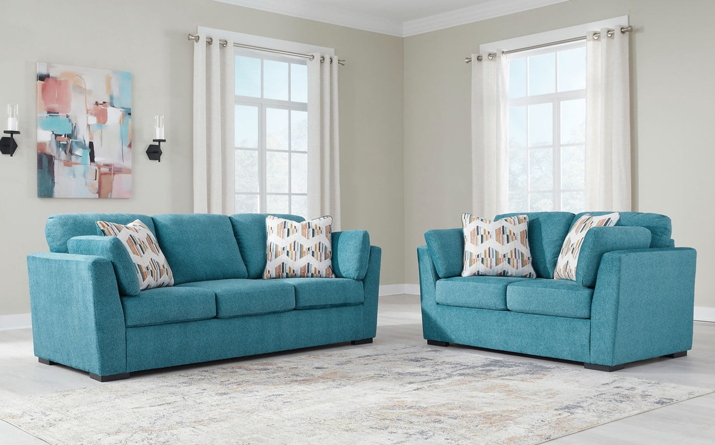 Keerwick Teal Sofa & Loveseat 67507