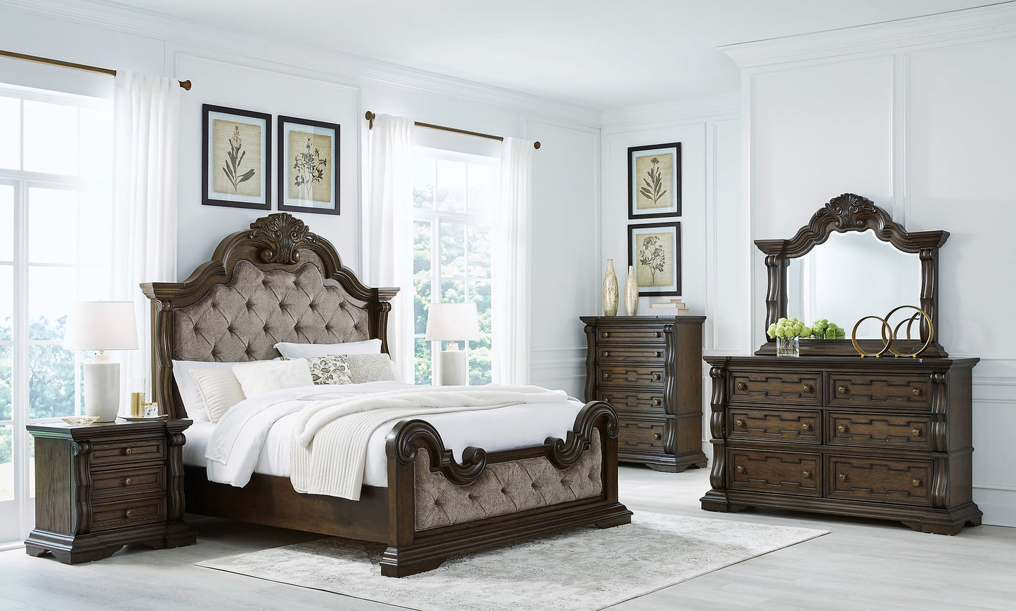 Marlee Brown Upholstered Bedroom Set B947