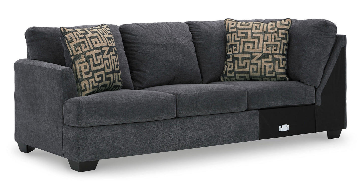 Ambrielle Gunmetal Fabric 2pc Sectional 11902