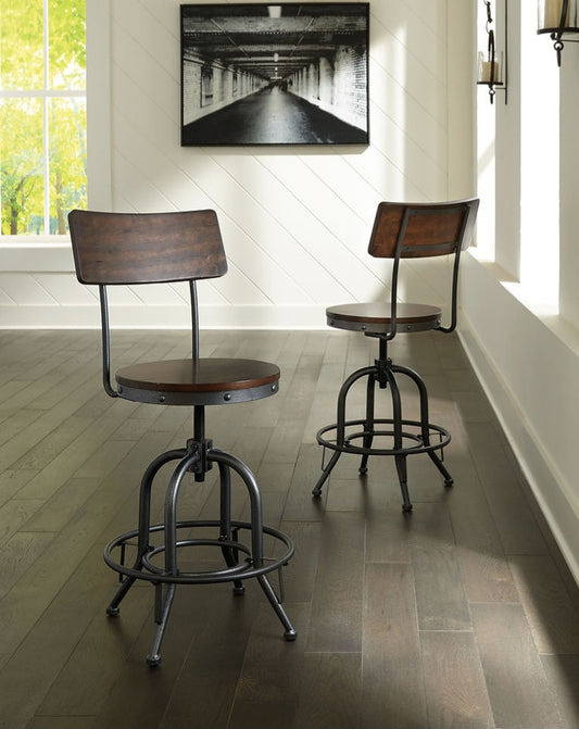 Odium Rustic Brown  Barstool D284-224 Set of 2