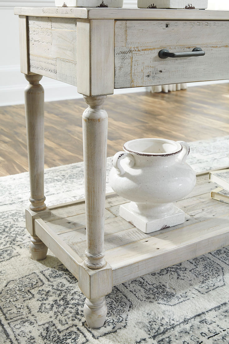 Shawnalore Whitewash Sofa/Console Table T782