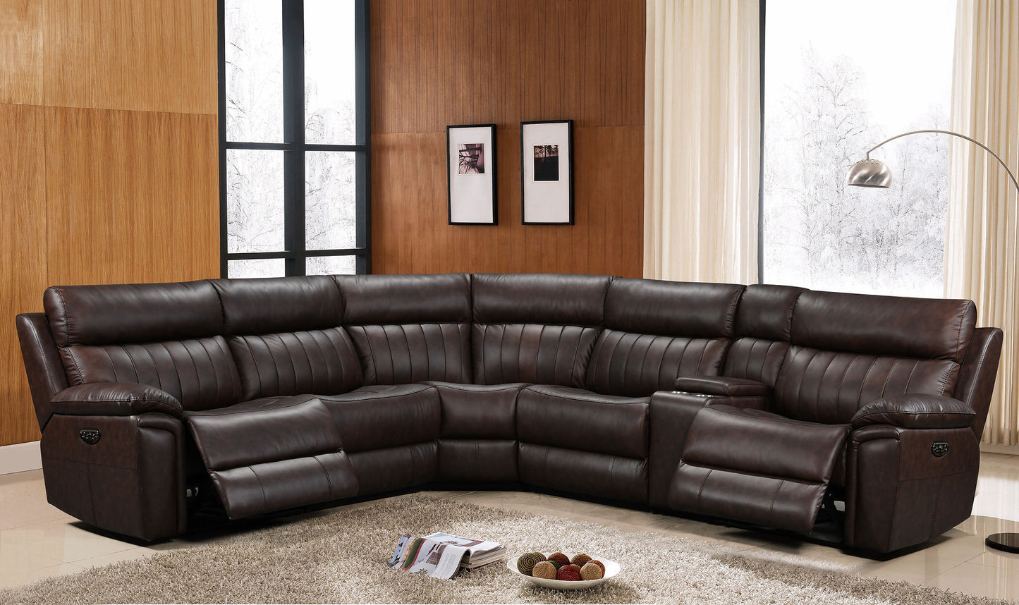 Fresno Brown POWER Reclining Sectional S7572