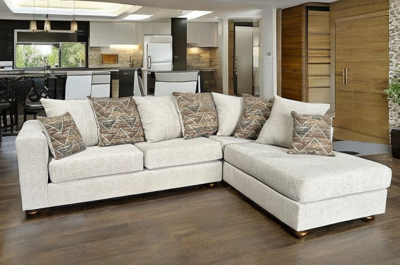 S325 Decora Beige Fabric Sectional