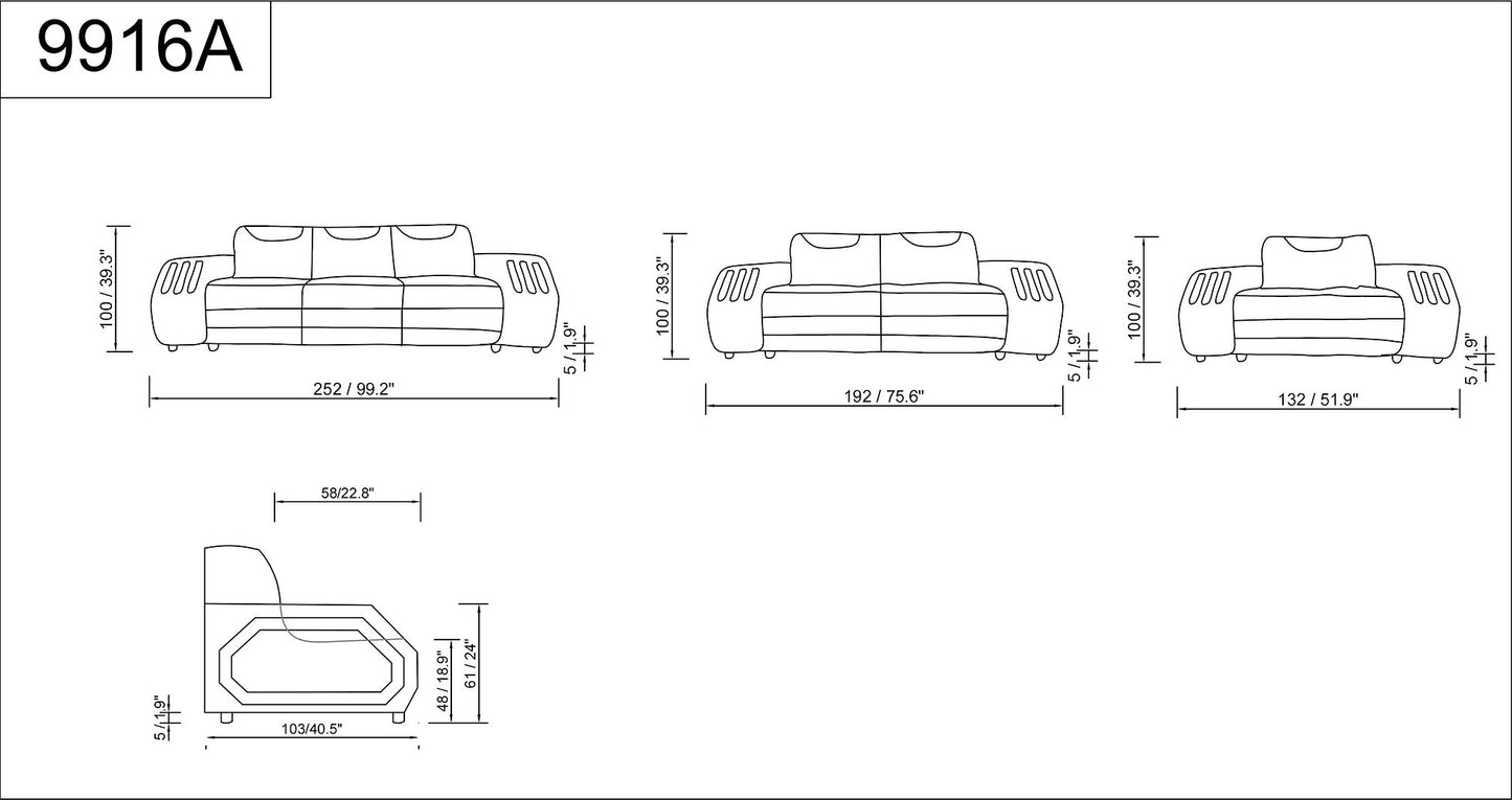 Matrix White/Black 3pc LED/BLUETOOTH Set MI-9916A