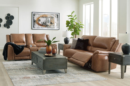 Trasimeno Caramel POWER Sofa and Loveseat U82815