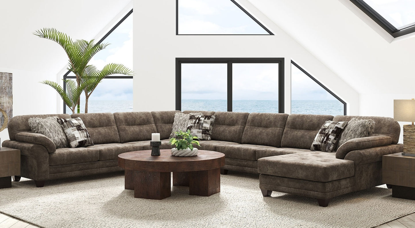 Wonderland Cola Brown Microfiber Sectional 21900