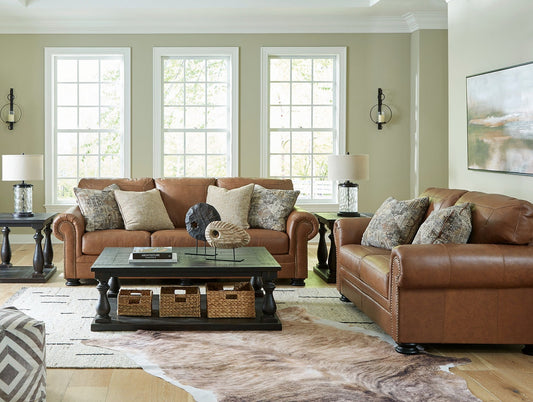 Carianna Caramel Genuine Leather Sofa And Loveseat 57604