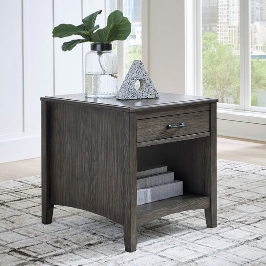 Montillan Grayish Brown End Table T651-3