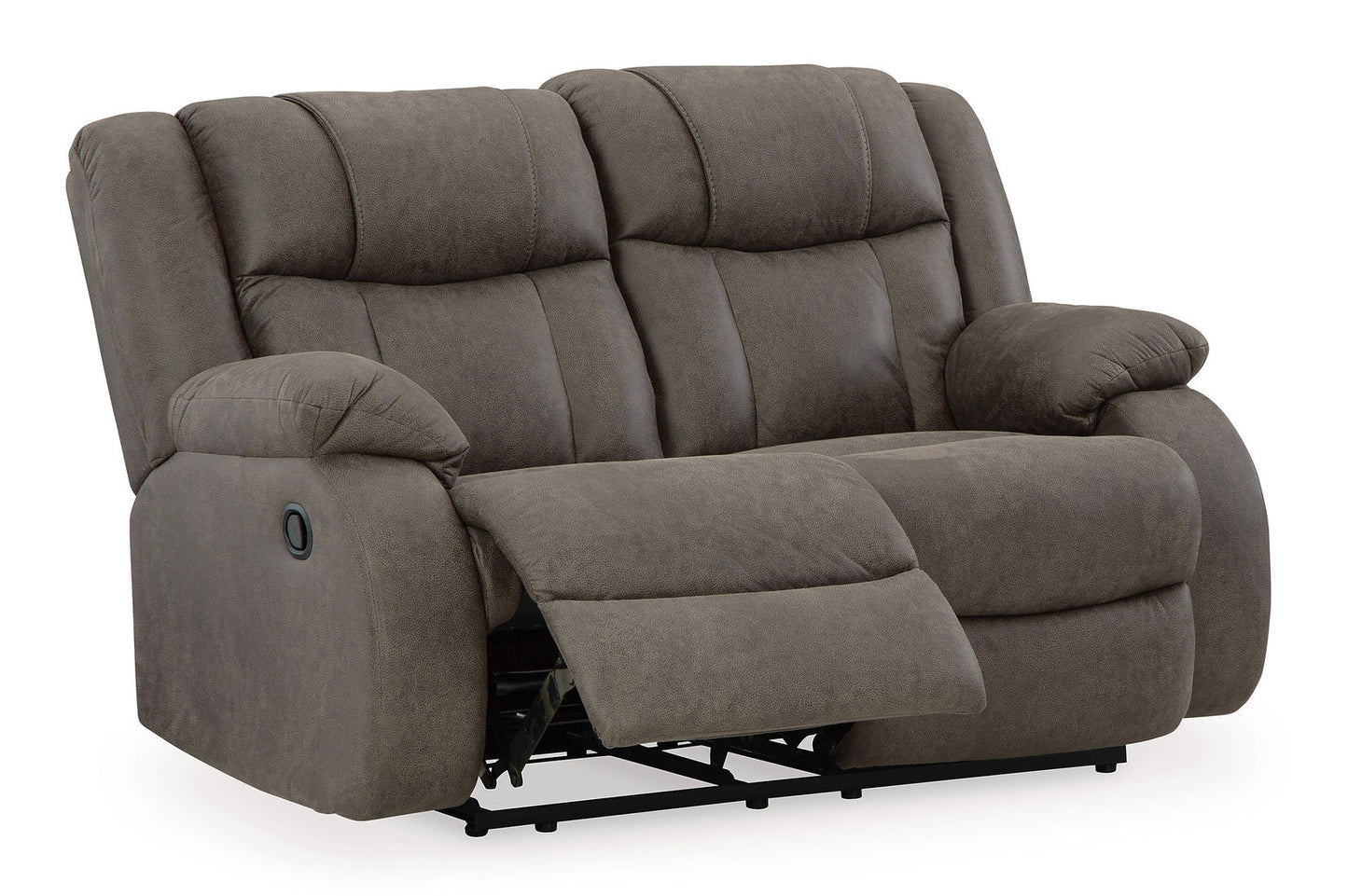 First Base Gunmetal Reclining Sofa and Loveseat 68804