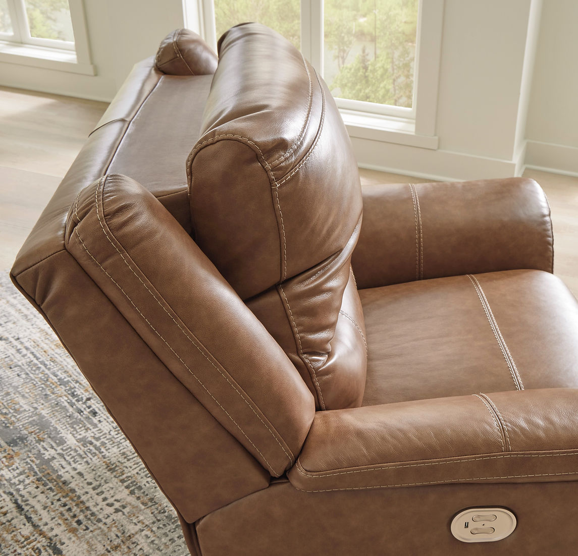 Trasimeno Caramel POWER Sofa and Loveseat U82815