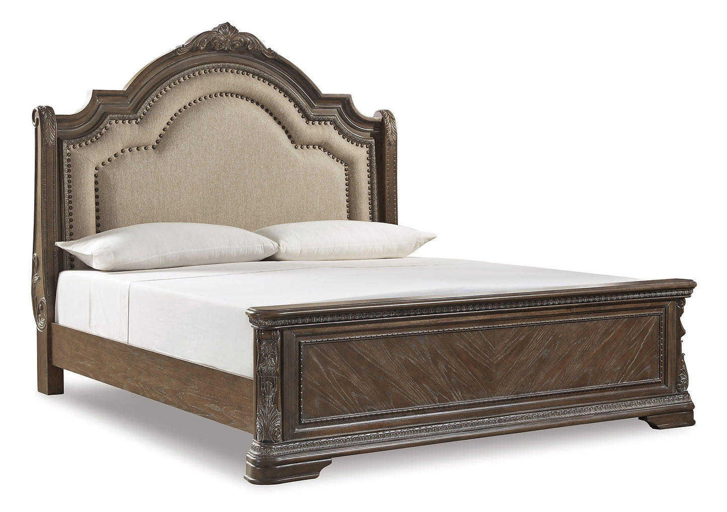 Charmond Brown Upholstered Sleigh Bedroom Set B803