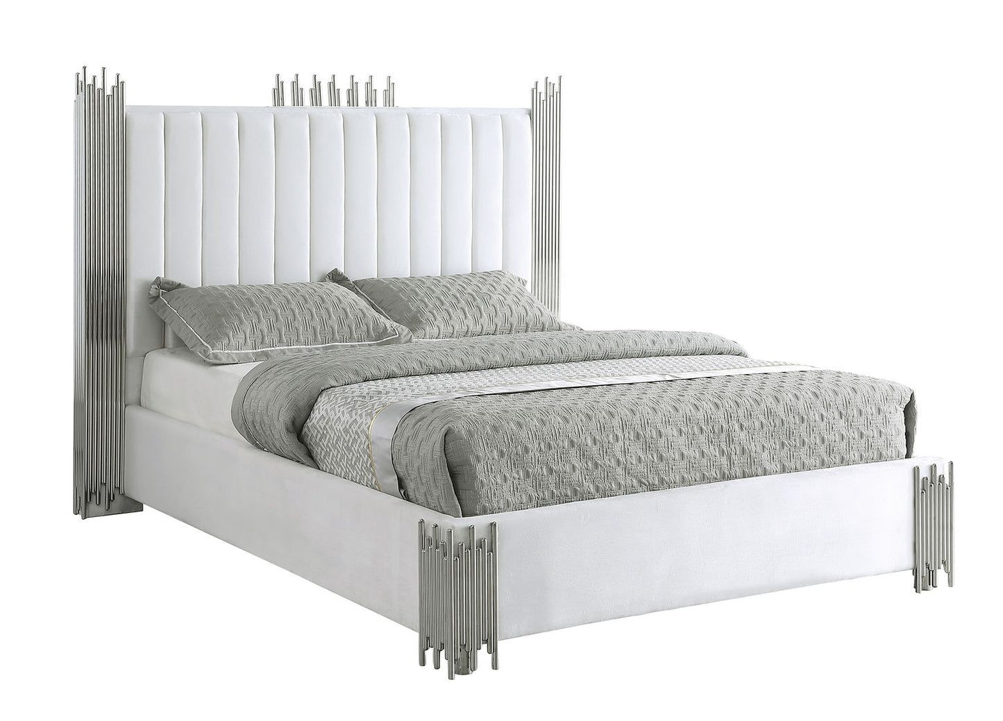 Token Silver/White Platform Bedroom Set B840