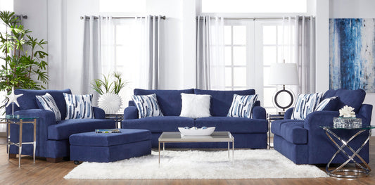 Cameo Navy Sofa and Loveseat S14100