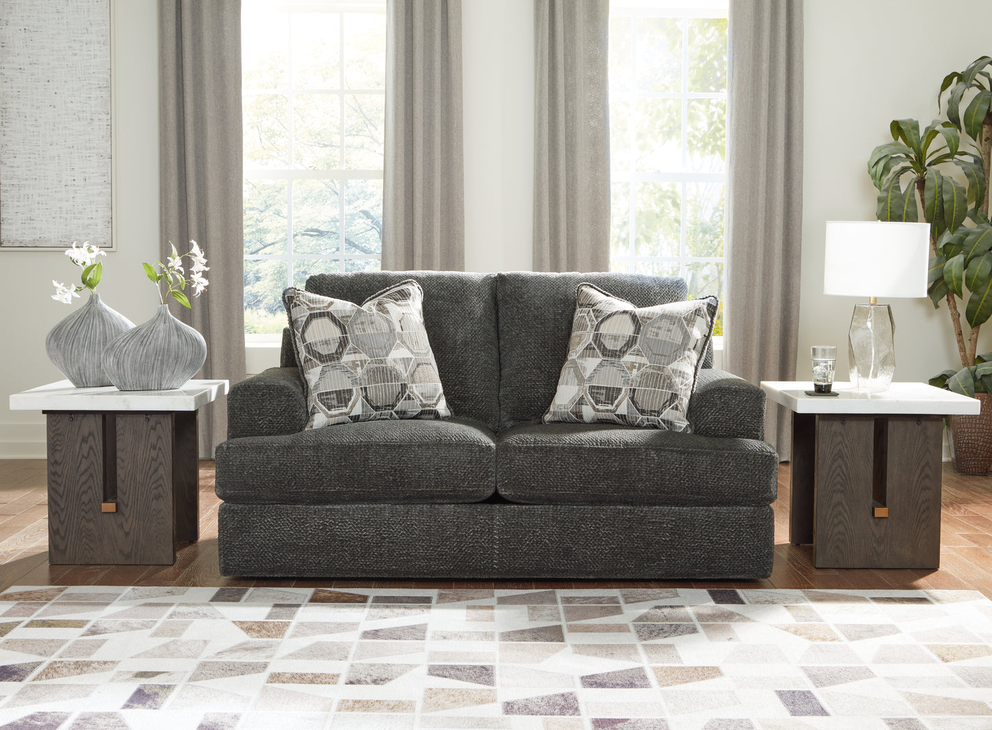 Karinne Smoke Sofa and Loveseat 31402