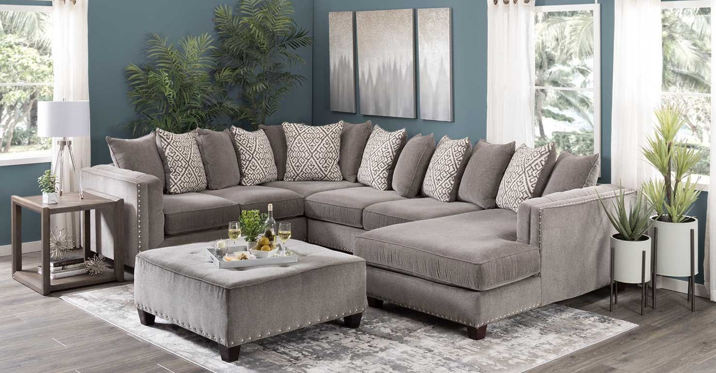 3299 OVERSIZED Grey Sectional without Ottoman