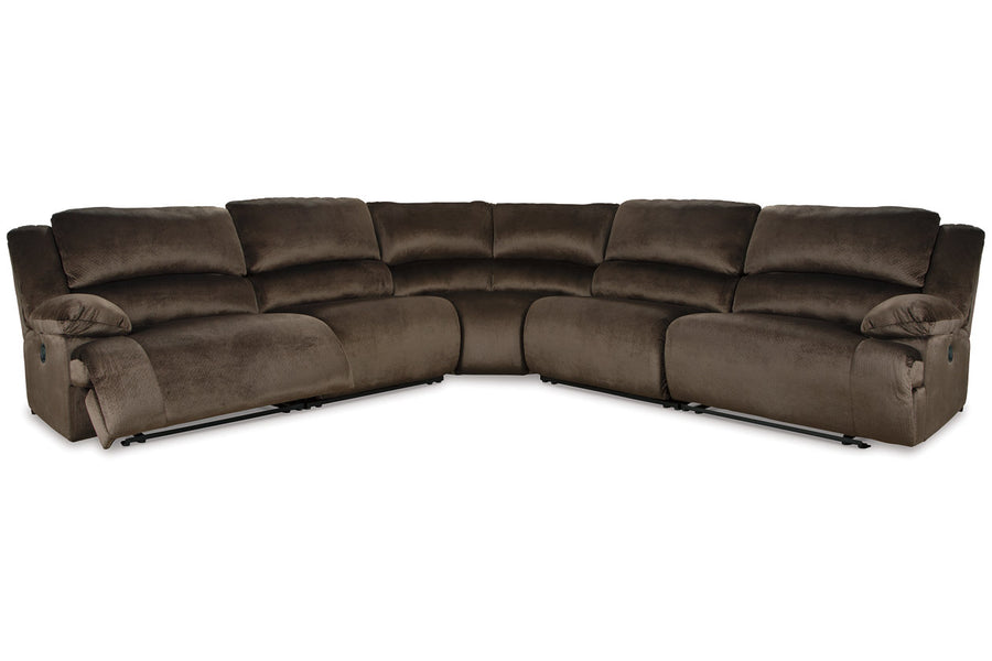 Clonmel Chocolate Microfiber Reclining Sectional 36504