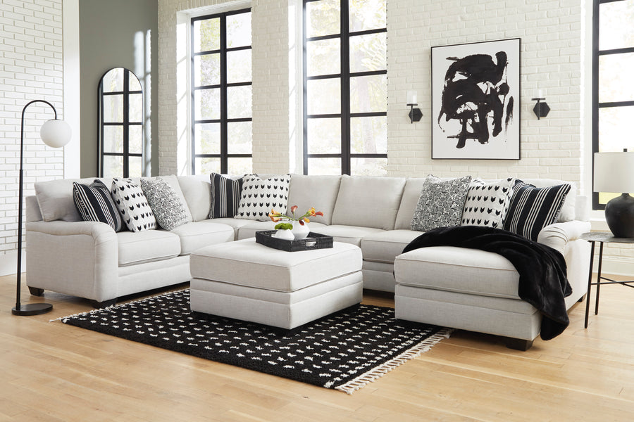 Huntsworth Dove Gray 5pc RAF Chaise Sectional 39702