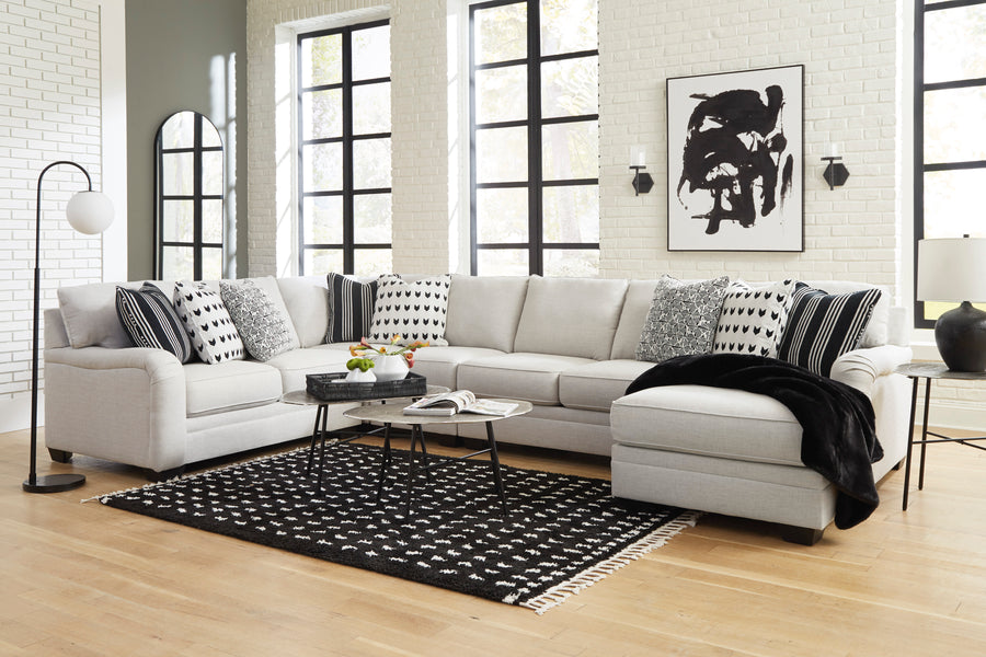 Huntsworth Dove Gray 5pc RAF Chaise Sectional 39702