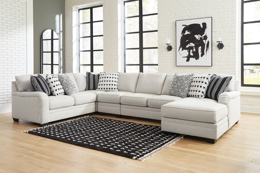 Huntsworth Dove Gray 5pc RAF Chaise Sectional 39702