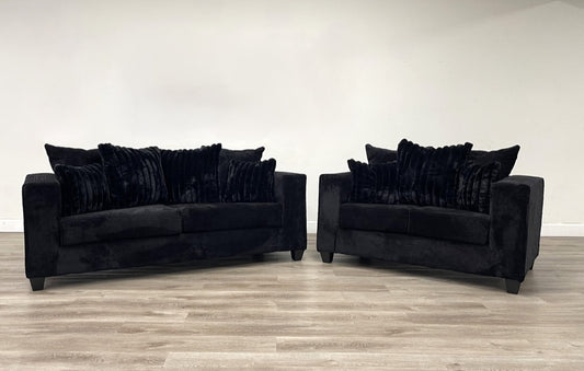 410 Black Sofa and Loveseat