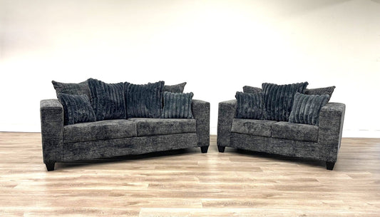 410 Charcoal/Grey Sofa and Loveseat