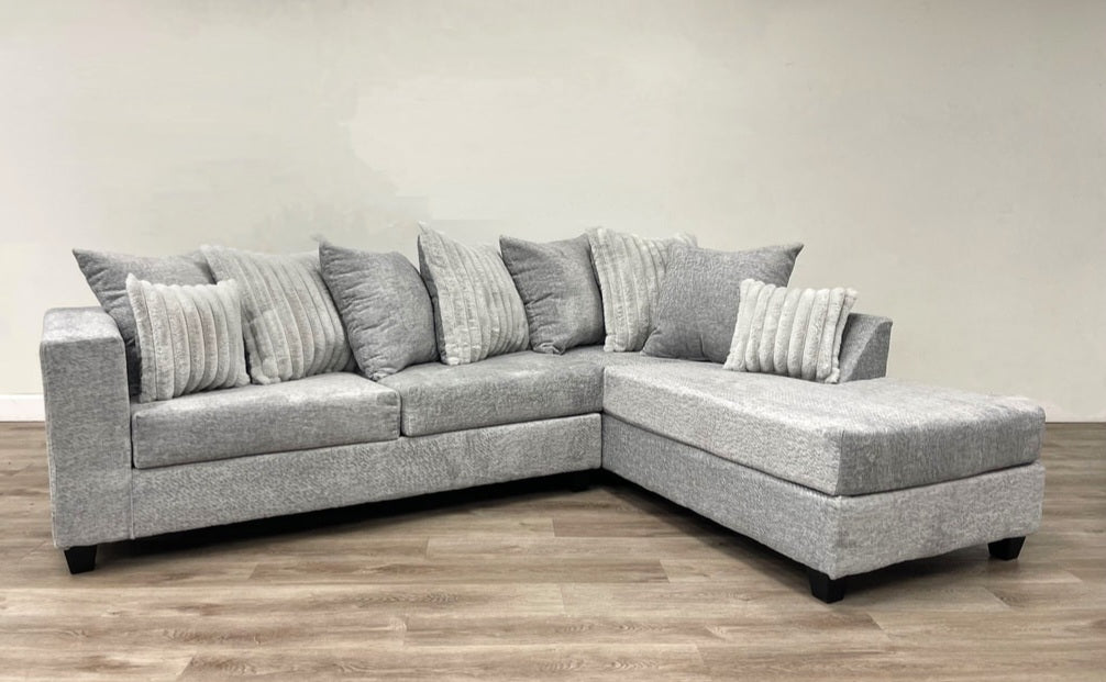 410 Grey/Stone Fabric Sectional