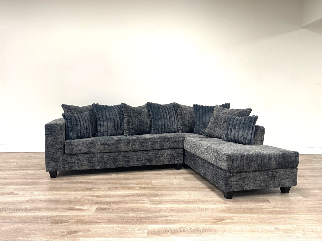 410 Charcoal Fabric Sectional