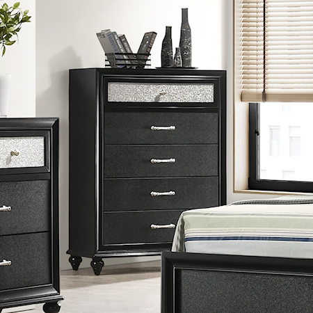 Lila Black Upholstered Panel Bedroom Set | B4398