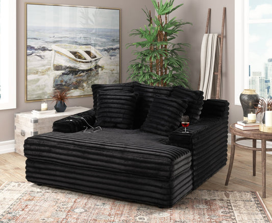 Black Chaise Lounge OVERSIZED 4400