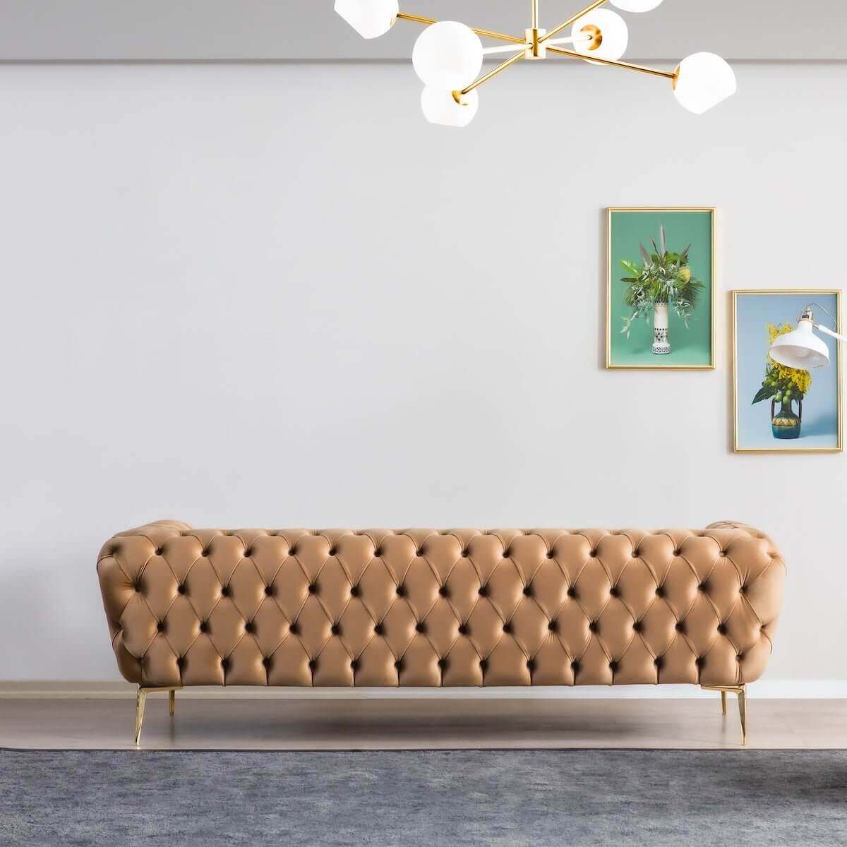 Malia Mocha Velvet Chesterfield Sofa