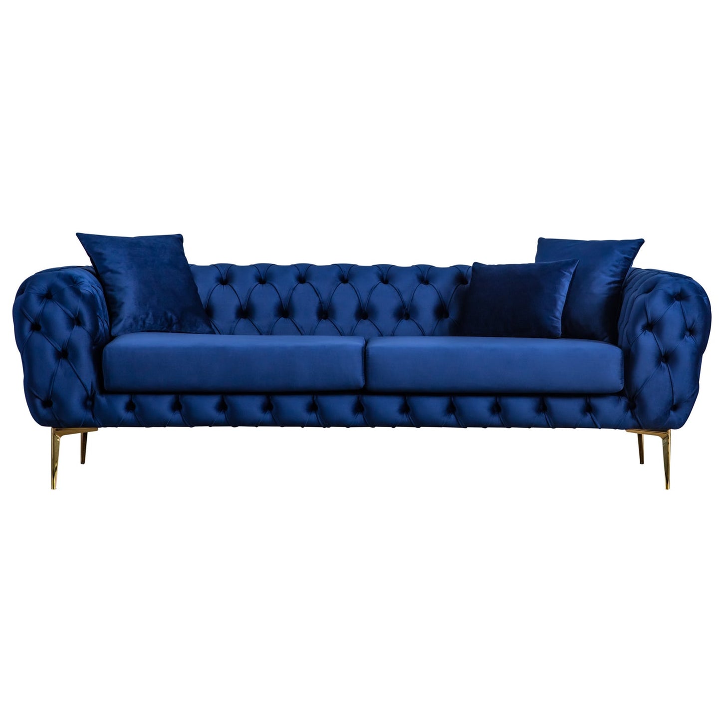 Malia Blue Velvet Chesterfield Sofa