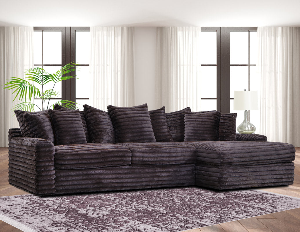 Julia 130" Chocolate Velvet Sectional 4810