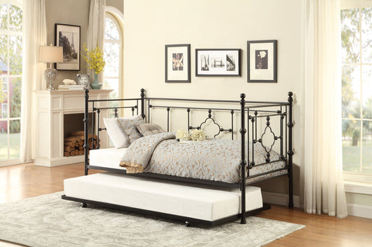 Auberon Black Metal Daybed with Trundle