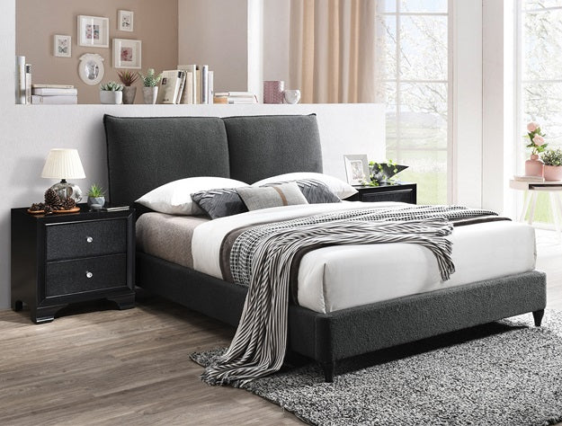 Jenn Charcoal Boucle  Queen Platform Bed 5106