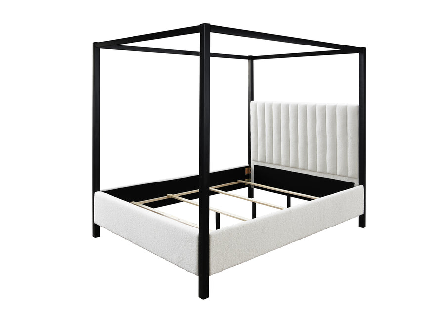 Adalyn Black/White Boucle King Canopy Bed 5107