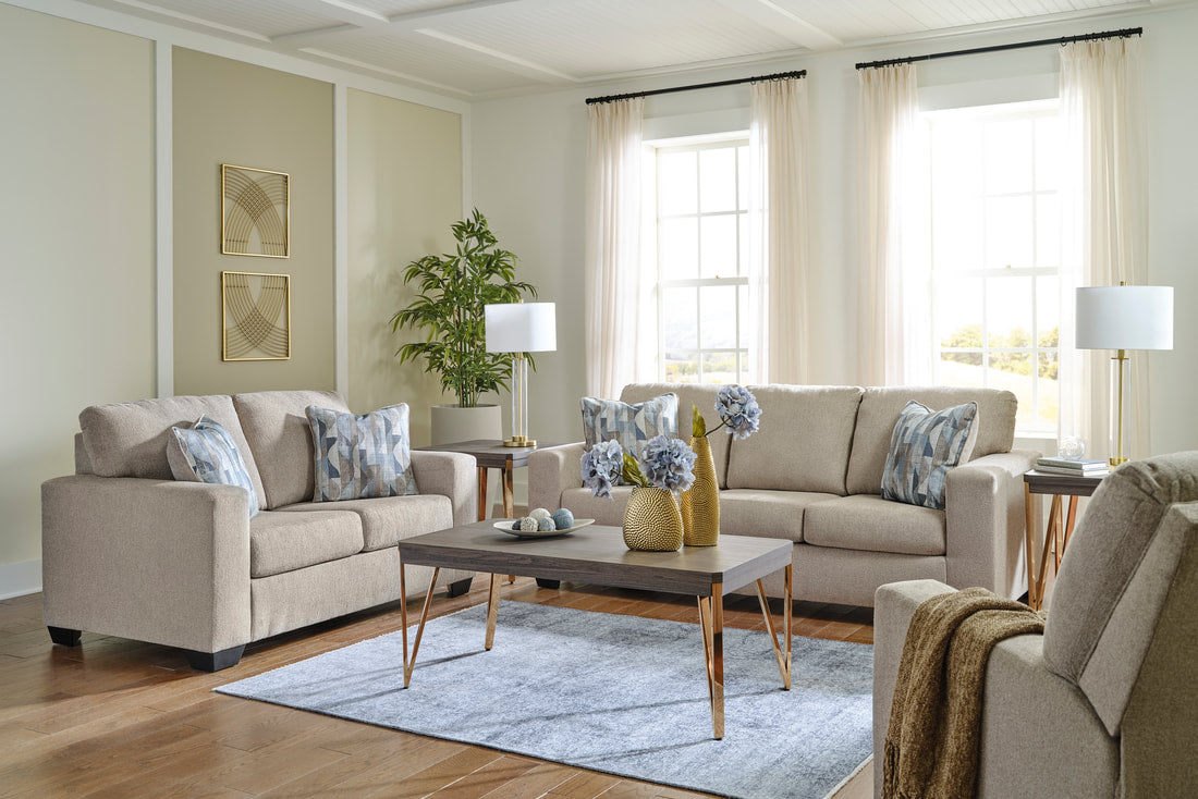 Deltona Parchment Sofa and Loveseat 51204